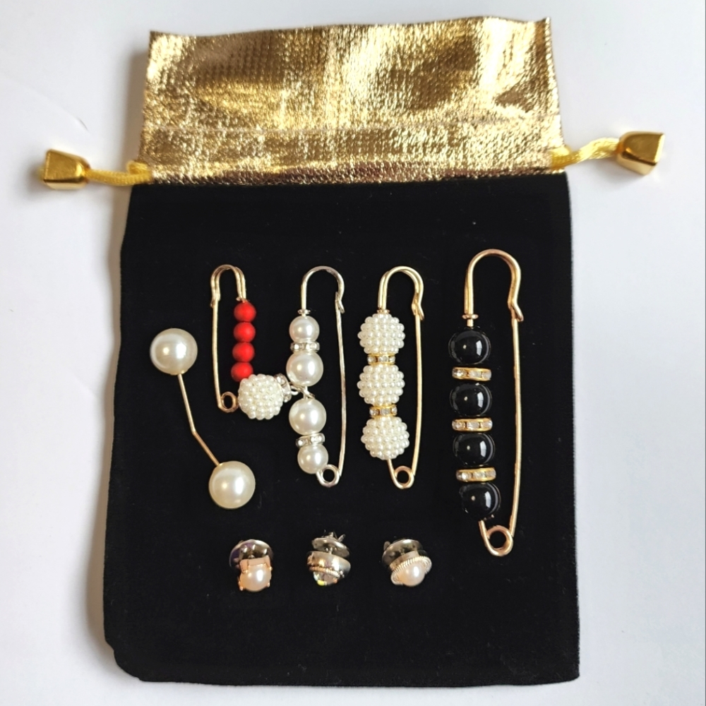 Brooch & Pins Set of 8